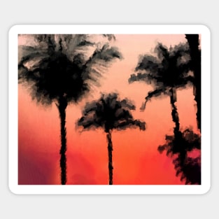 Silhouettes of Coconut trees Sticker